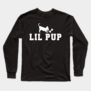 LIL PUP - dog puppy silhouette Long Sleeve T-Shirt